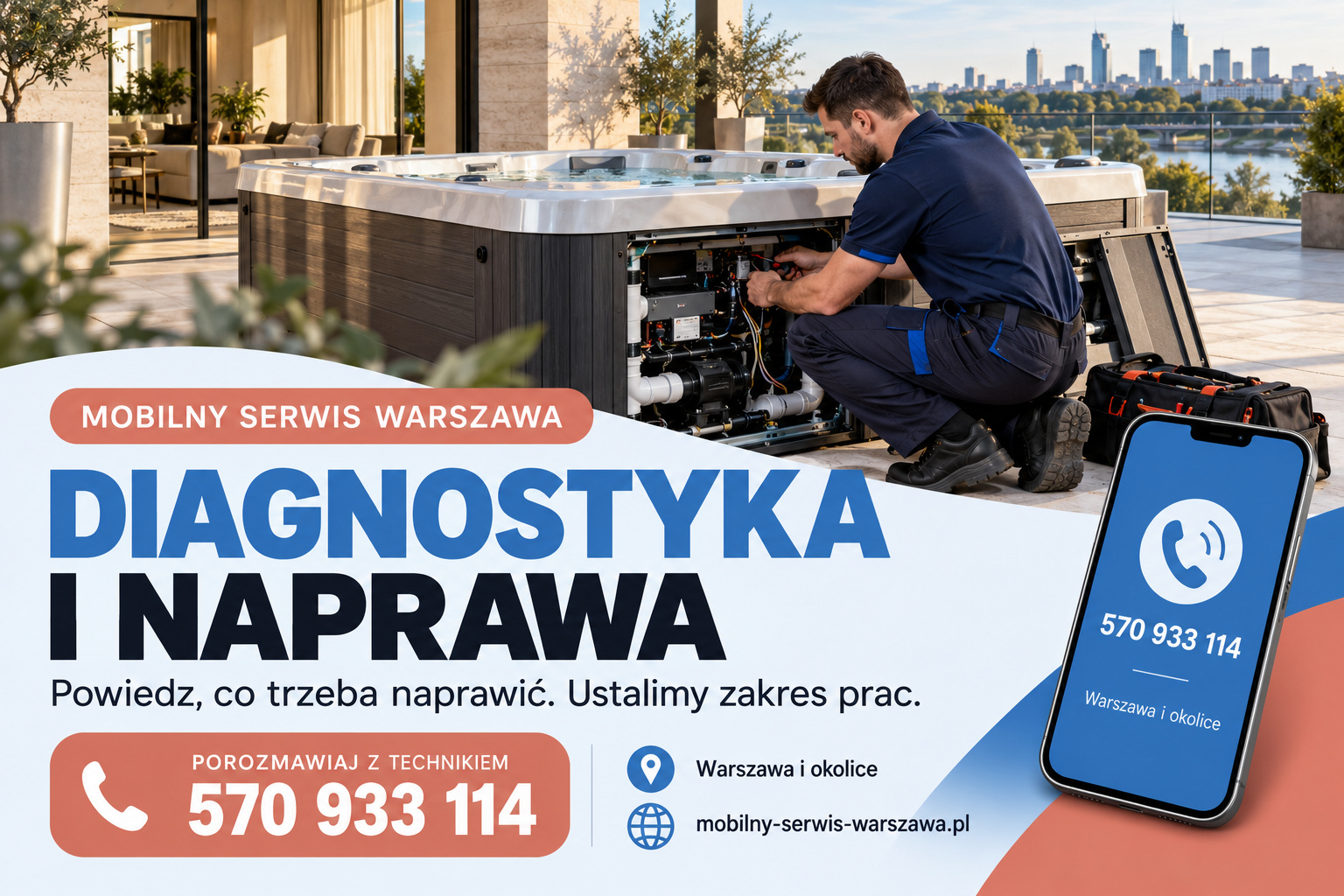 DIAGNOSTYKA I NAPRAWA — Serwisant, maszyny i SPA — Mobilny Serwis Warszawa, 570 933 114
